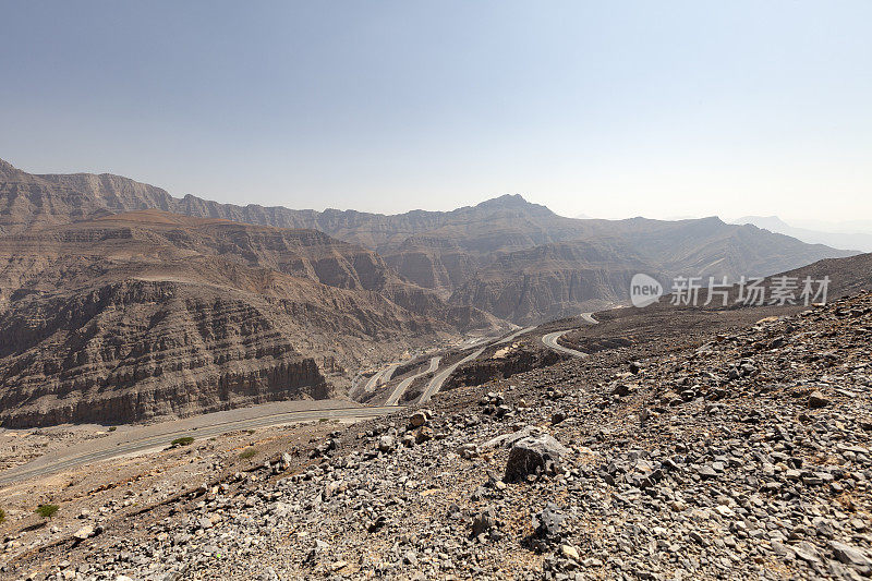 蜿蜒的道路，ras al khaimah，阿联酋。